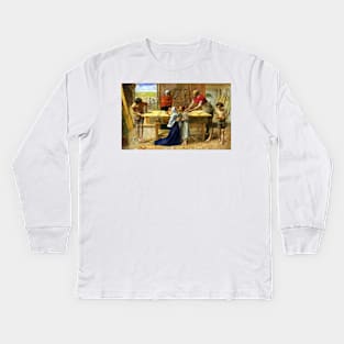 Christ in the House of His Parents - The Carpenter's Shop - John Everett Millais Kids Long Sleeve T-Shirt